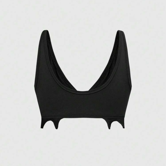 Black Gothic Bralette with Pentagram Detail - Picture 7 of 9